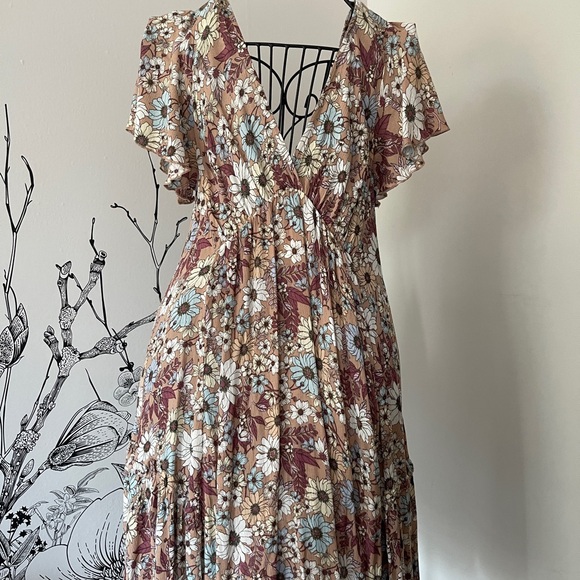 Floral V-Neck Dress - Picture 3 of 4